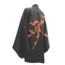 Load image into Gallery viewer, Haori Jacket Vintage(1950-1980) Black Plum blossom Branch Silk #11072A4
