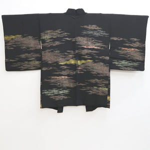 Haori Jacket Vintage(1950-1980) Black Gold Cloud Silk #9717A1