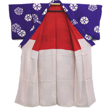 Load image into Gallery viewer, Kimono Vintage(1950-1980) Purple Shibori Flower Silk #10264E4
