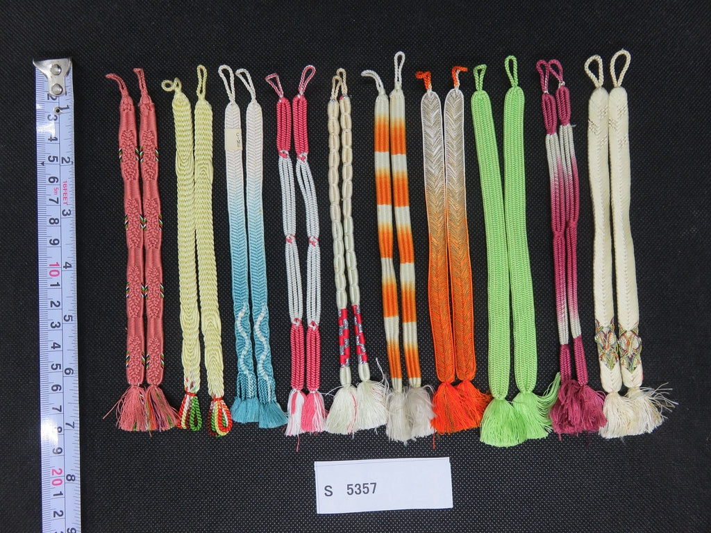 S#5357 Silk Haori Himo Flat Braid 10pcs Bundle Pack