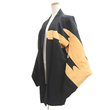Load image into Gallery viewer, Haori Jacket Vintage(1950-1980) Black Lattice fence Cloud Silk #11062A4
