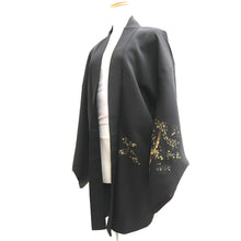 Load image into Gallery viewer, Haori Jacket Vintage(1950-1980) Black Tree Silk #9728A1
