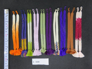 S#5338 Silk Haori Himo Flat Braid 10pcs Bundle Pack