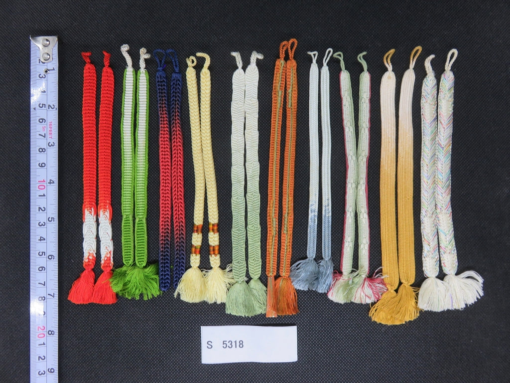 S#5318 Silk Haori Himo Flat Braid 10pcs Bundle Pack