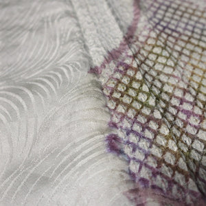 KK1380B7 Silk Kimono Fabric Vintage(1950-1980) Shibori White 72.0x12.2in(183x31cm)