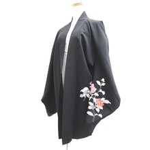 Load image into Gallery viewer, Haori Jacket Black Flower Branch Silk #10812E1
