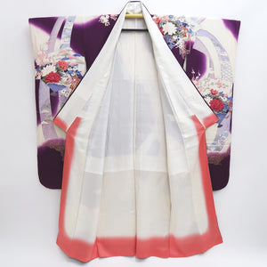 Furisode Purple White Peony Ume Tall Silk #9697J4