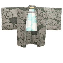 Load image into Gallery viewer, Haori Jacket Green Black Full Shibori Cloud Silk #10711D2
