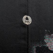 Load image into Gallery viewer, Haori Jacket Vintage(1950-1980) Black Silver Flower Silk #10124D3
