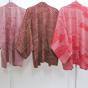 Bundle 12pcs Silk Vintage Full Shibori Haori Wholesale Bulk Free Shipping #494