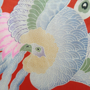 Juban Vintage(1920-1950) Red Phoenix Silk #10377F4