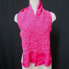 Load image into Gallery viewer, Silk Japanese Obiage Shibori Vivid Pink 48.8x6.7in(124x17cm) A#10025
