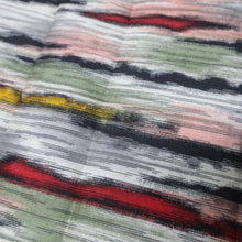 Load image into Gallery viewer, KK1475A2 Silk Kimono Fabric Vintage(1950-1980) Meisen Gray White 72.0x12.2in(183x31cm)
