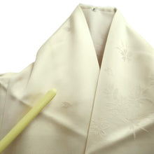 Load image into Gallery viewer, Furisode Pearl white Heian Princess Crane Birds Silk #11092B1

