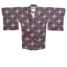 Load image into Gallery viewer, Haori Jacket Dark Purple Full Shibori Floral Silk #10832E2
