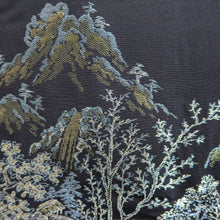 Load image into Gallery viewer, Haori Jacket Vintage(1950-1980) Black Gold Silver Landscape Tree Silk #10821E1
