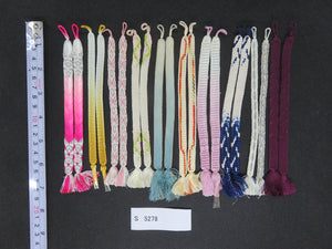 S#5278 Silk Haori Himo Flat Braid 10pcs Bundle Pack