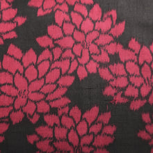 Load image into Gallery viewer, Haori Jacket Vintage(1920-1950) Black Red Meisen Chrysanthemum Long Silk #9632J1
