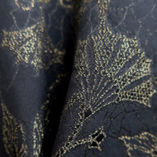 Load image into Gallery viewer, Haori Jacket Vintage(1950-1980) Black Gold Flower Silk #10590C1
