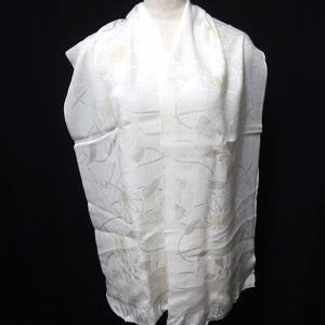 Silk Japanese Obiage Temari ball White 66.9x11.4in(170x29cm) A#10045
