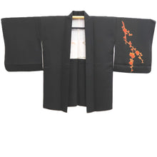 Load image into Gallery viewer, Haori Jacket Vintage(1950-1980) Black Plum blossom Branch Silk #11072A4
