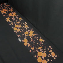 Load image into Gallery viewer, KK1432A1 Silk Kimono Fabric Vintage(1920-1950) Plum blossom Black 79.1x12.2in(201x31cm)
