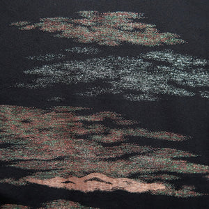 Haori Jacket Vintage(1950-1980) Black Gold Cloud Silk #9717A1