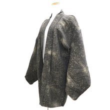 Load image into Gallery viewer, Haori Jacket Vintage(1950-1980) Black Gold Floral pattern Silk #10992F4
