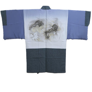 Men's Haori Vintage(1950-1980) Dark Blue Dragon Silk #10410A2