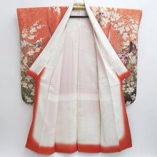 Load image into Gallery viewer, Furisode Salmon Gold Heian Princess Plum blossom Silk #9677J3
