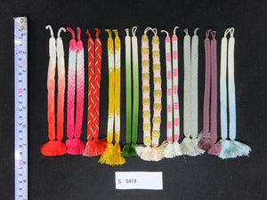 S#5418 Silk Haori Himo Flat Braid 10pcs Bundle Pack