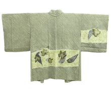 Load image into Gallery viewer, Haori Jacket Vintage(1950-1980) Moss green Full Shibori Leaves Silk #10951F2
