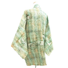 Load image into Gallery viewer, Haori Jacket Vintage(1950-1980) Green Brown Full Shibori Kiku Silk #10802D5
