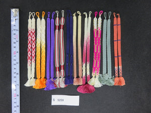S#5259 Silk Haori Himo Flat Braid 10pcs Bundle Pack