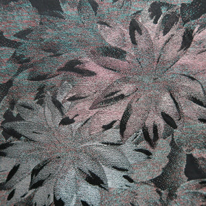 Haori Jacket Vintage(1950-1980) Black Silver Flower Silk #10124D3