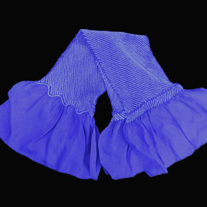 Silk Japanese Obiage Shibori Blue 51.2x5.1in(130x13cm) A#10015