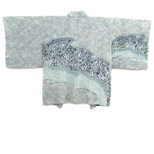 Load image into Gallery viewer, Haori Jacket Vintage(1950-1980) Light Blue Full Shibori Plum blossom Silk #10921E5
