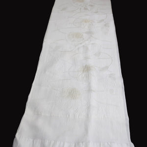 Silk Japanese Obiage Temari ball White 66.9x11.4in(170x29cm) A#10045