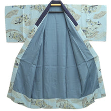 Load image into Gallery viewer, Men's Juban Light Blue Ukiyoe Silk #10872E4
