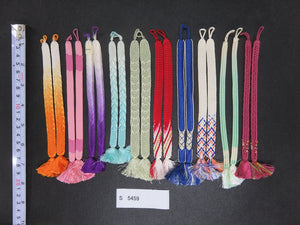 S#5459 Silk Haori Himo Flat Braid 10pcs Bundle Pack