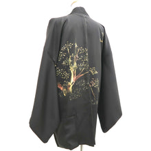 Load image into Gallery viewer, Haori Jacket Vintage(1950-1980) Black Tree Silk #9728A1
