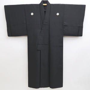 Men's Kimono Vintage(1950-1980) Black Montsuki Habutae Silk #9970C1