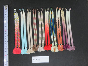 S#5179 Silk Haori Himo Flat Braid 10pcs Bundle Pack