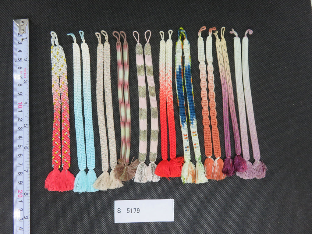 S#5179 Silk Haori Himo Flat Braid 10pcs Bundle Pack