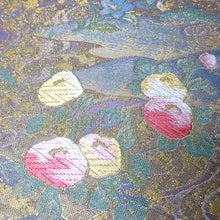 Load image into Gallery viewer, BB10053AD Silk Obi Fabric Flower Gold 52.4x11.0in(133x28cm)
