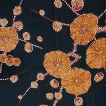 Load image into Gallery viewer, KK1432A1 Silk Kimono Fabric Vintage(1920-1950) Plum blossom Black 79.1x12.2in(201x31cm)
