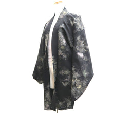 Load image into Gallery viewer, Haori Jacket Vintage(1950-1980) Black Gold Silver Smoke Silk #9880B3
