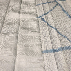 KK1380B7 Silk Kimono Fabric Vintage(1950-1980) Shibori White 72.0x12.2in(183x31cm)