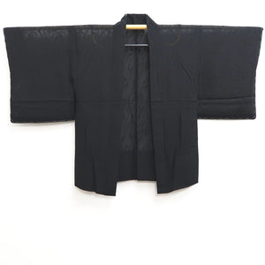 Haori Jacket Vintage(1950-1980) Black See-Through Flower Ryusui Silk #10230E2