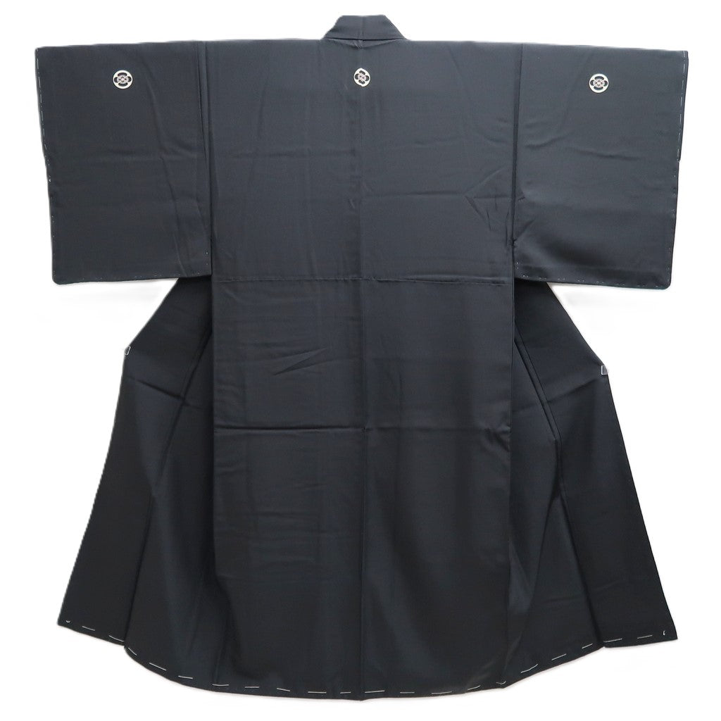 Men's Kimono Vintage(1950-1980) Black Montsuki Silk #10461A4